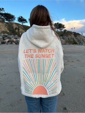 DANDY LET'S WATCH THE SUNSET Graphic Hoodie - white sz L